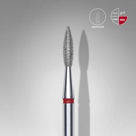   Staleks Gyémánt csiszolófej hegyes - "flame" piros - FA11R021/8