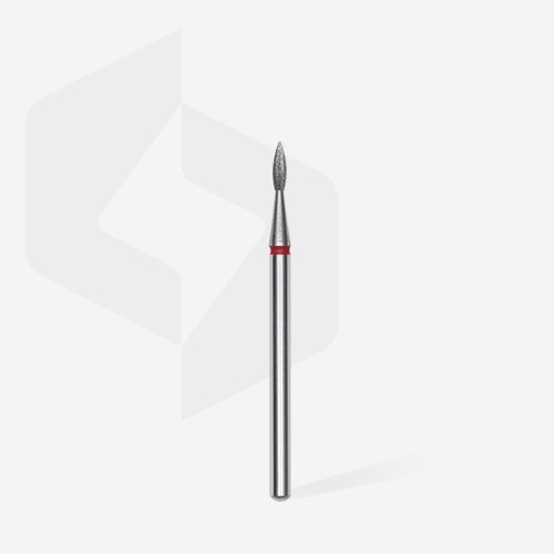 Staleks Gyémánt csiszolófej hegyes - "flame" piros - FA11R018/8