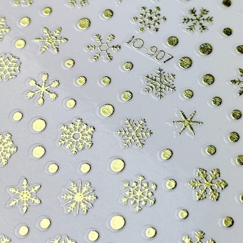 Körömmatrica - Golden Snowflakes
