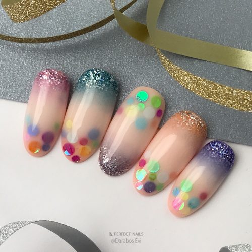 3D Körömdíszítő Konfetti - Colorful