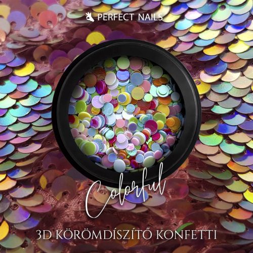 3D Körömdíszítő Konfetti - Colorful
