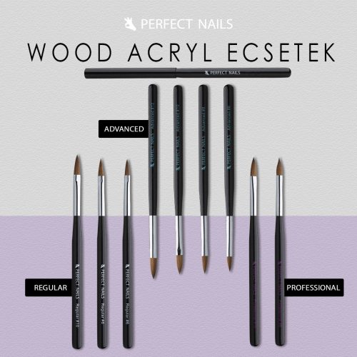 Porcelán Polygel Műkörömépítő Ecset - Wood Acryl - Professional #10