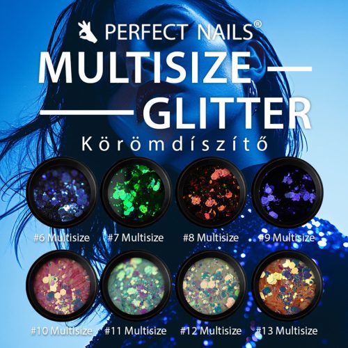 Körömdíszítő Glitter - Multisize - #7