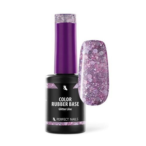 Color Rubber Base Gel - Színezett Alapzselé 8ml - Glitter Lilac