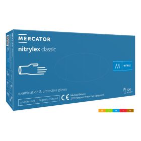   Nitrylex classic blue -nitril púdermentes,kék vizsgálókesztyű