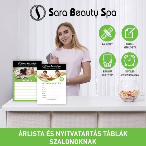 Árlista és Nyitvatartás Tábla Szett Szalonoknak