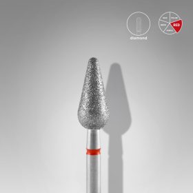   Staleks Gyémánt csiszolófej - "rounded pear" piros - FA101R050/12