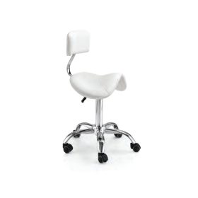 Nyerges gurulós forgózsámoly háttámlával - fehér