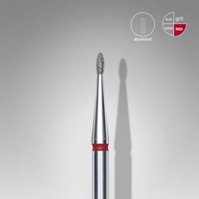   Staleks Gyémánt csiszolófej - "bud" piros 1,2 mm/3 mm - FA50R012/3