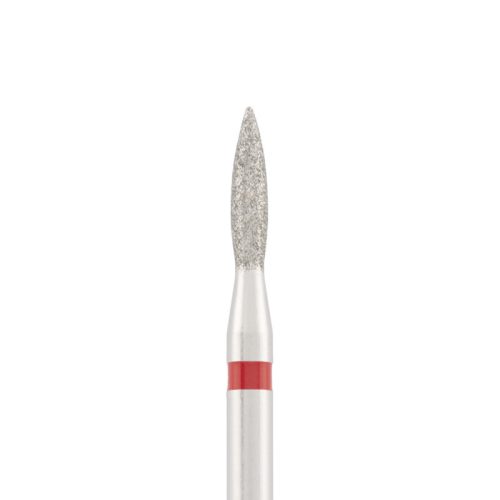 Divinity Gyémánt csiszolófej "flame" sharp piros L- 10,0 mm, 1,8 mm DBS-243R.018.SH