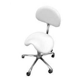 Calypso fehér műbőr gázrugós nyerges munkaszék