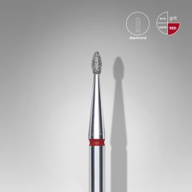   Staleks Gyémánt csiszolófej - "bud" piros 1,6 mm/3,4 mm - FA50R016/3.4