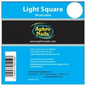   Aphro Nails Light Square műköröm tip utántöltő (könnyitett egyenes, 50db/méret)