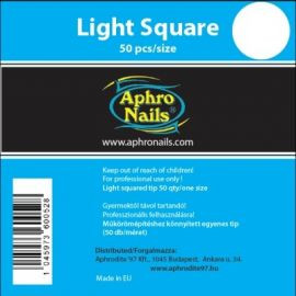 Aphro Nails Light Square műköröm tip utántöltő (könnyitett egyenes, 50db/méret)