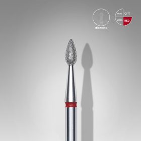  Staleks Gyémánt csiszolófej - "drop" piros 2,3 mm/5 mm - FA40R023/5